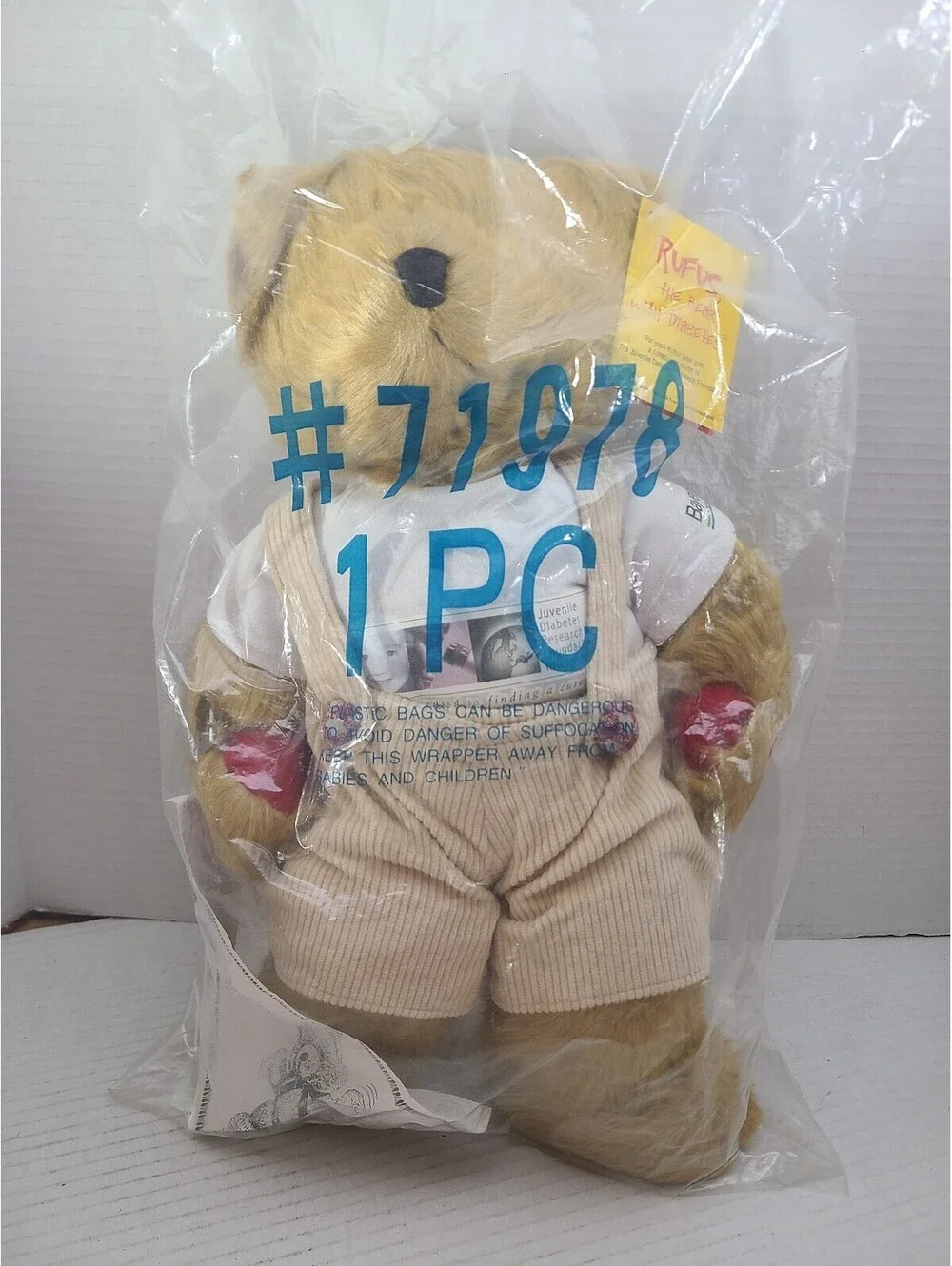 Rufus The Bear With Diabetes Plush Bear New Sealed Bayer and Russ